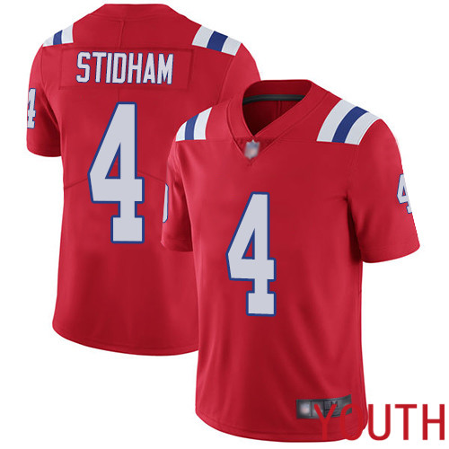 New England Patriots Limited Red Youth #4 Jarrett Stidham Alternate NFL Jersey Vapor->women nfl jersey->Women Jersey